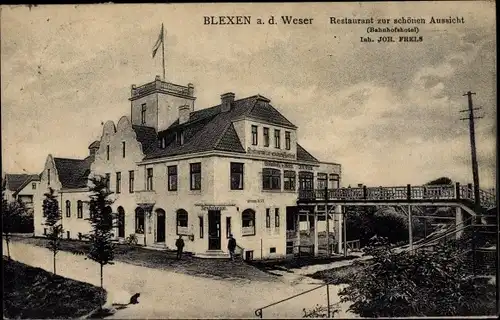 Ak Blexen Nordenham in Oldenburg, Restaurant zur schönen Aussicht