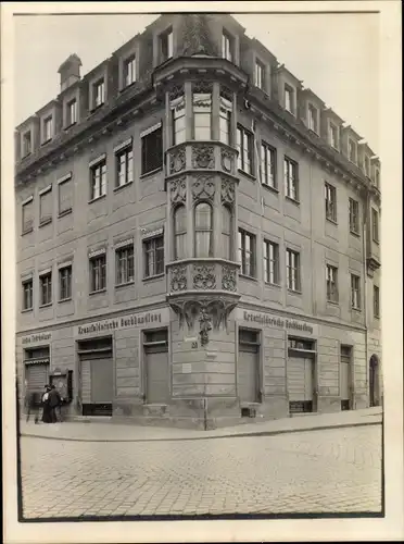 Foto Augsburg in Schwaben, Kranzfelderische Buchhandlung, Ecke Ludwigstraße und Kerschmarkt