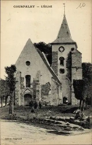 Ak Courpalay Seine et Marne, L'Eglise