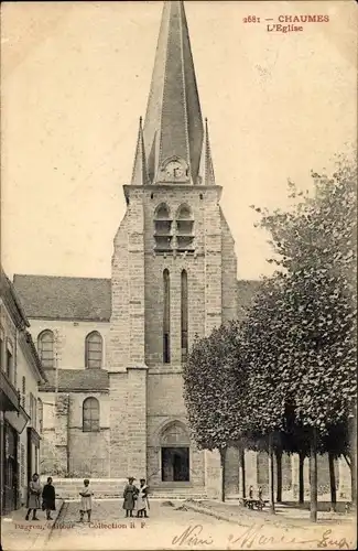 Ak Chaumes Seine et Marne, L'Eglise