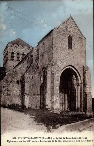 Ak Courton le Haut Seine et Marne, Eglise de Saint Loup de Naud