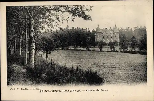 Ak Saint Genest Malifaux Loire, Château du Baron