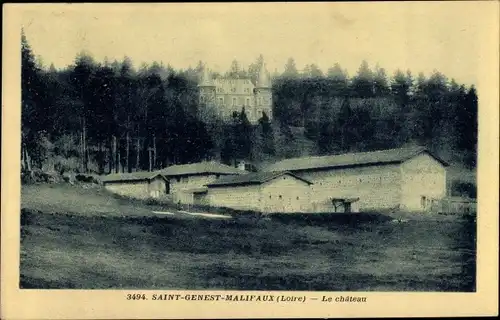 Ak Saint Genest Malifaux Loire, Château