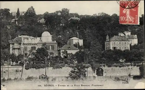 Ak Sèvres Hauts-de-Seine, Entrée de la Villa Brancas