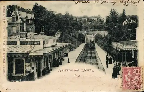 Ak Ville d'Avray Sèvres Hauts-de-Seine, La Gare