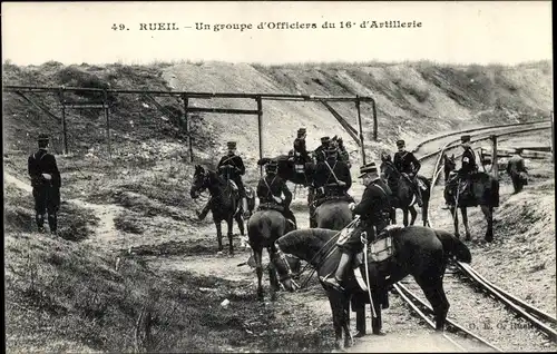 Ak Rueil Hauts-de-Seine, Un groupe d'Officiers du 16 d'Artillerie