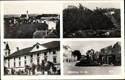 Ak Eferding in Oberösterreich, Detailansichten, Straßenpartie, Panorama