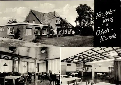 Ak Ocholt Howiek Westerstede in Niedersachsen, Howieker Krug, Bes. Heinz Bruns, Landkarte rückseitig