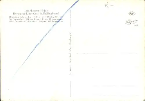 Ak Bad Fallingbostel Lüneburger Heide, Hermann Löns Grab