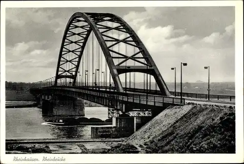 Ak Rheinhausen Duisburg im Ruhrgebiet, Rheinbrücke