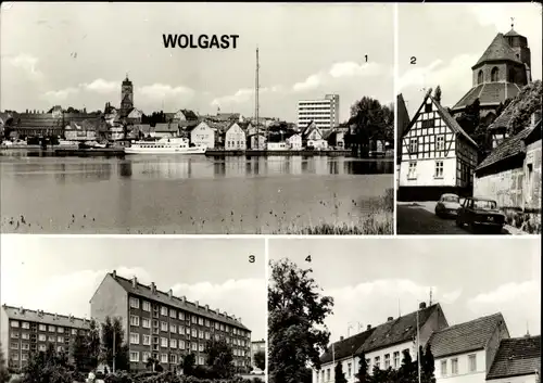 Ak Wolgast in Mecklenburg Vorpommern, Alte Fachwerkhäuser, Burgstraße, Neubauten, VVN Ehrenmal