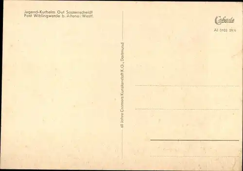 Ak Wiblingwerde im Sauerland, Jugendkurheim Gut Sassenscheidt