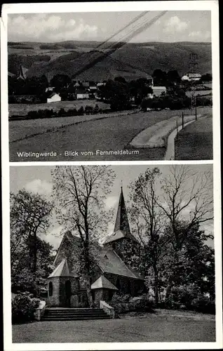 Ak Wiblingwerde im Sauerland, Blick vom Fernmeldeturm, Kirche
