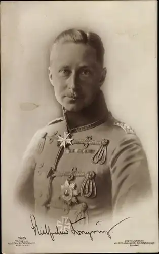 Ak Kronprinz Wilhelm von Preußen, Portrait in Husarenuniform, Orden
