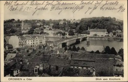 Ak Krosno Odrzańskie Crossen Oder Ostbrandenburg, Blick vom Kirchturm