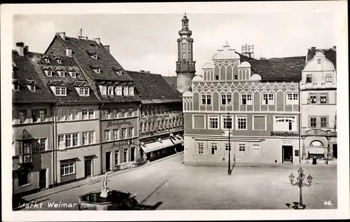 Ak Weimar in Thüringen, Marktplatz