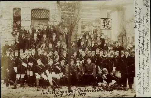 Studentika Foto Ak Fuchsenbrennen der Bubenruthia 1900, Studenten