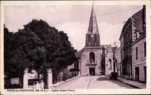 Ak Doué la Fontaine Maine et Loire, Eglise Saint Pierre