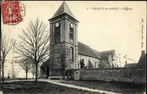 Ak Chailly en Biere Seine et Marne, L'Eglise