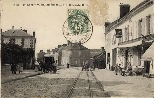 Ak Chailly en Biere Seine et Marne, La Grande Rue