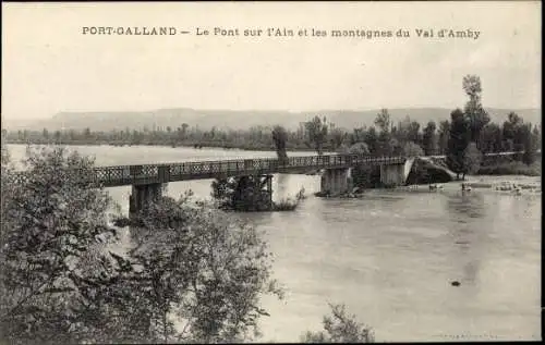 Ak Port Galland Ain, Le Pont sur l'Ain et les montagnes du Val d'Amby