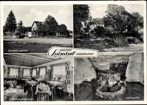 Ak Lahnhof Nenkersdorf Netphen in Westfalen, Gasthof u. Forsthaus, Bes. Heinz Heinrich, Lahnquelle