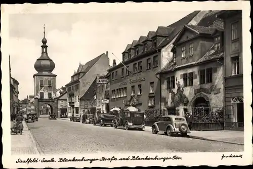 Ak Saalfeld Saale, Blankenburger Straße und Blankenburger Tor