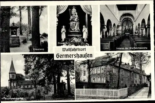 Ak Germershausen Niedersachsen, Kreuzweg, Gnadenbild, Wallfahrtskirche, Inneres, Augustinerkloster