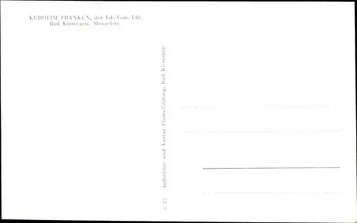 Ak Bad Kissingen Unterfranken Bayern, Kurheim Franken, Menzelstraße, Aussen- und Innenansicht