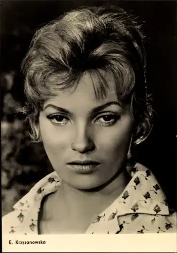 Ak Schauspielerin E. Krzyzanowska, Asche und Diamant, Portrait
