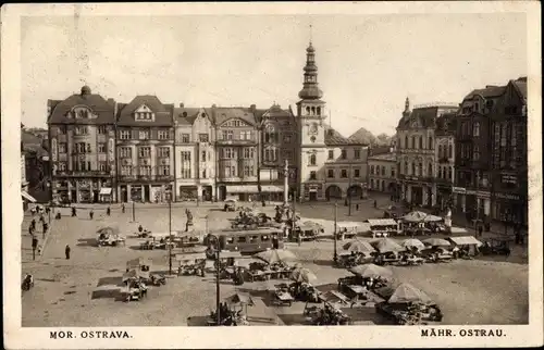 Ak Ostrava Ostrau Reg. Mährisch Schlesien, Blick auf den Ringplatz