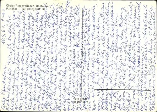 Ak Beatenberg Kanton Bern, Chalet Alpenveilchen