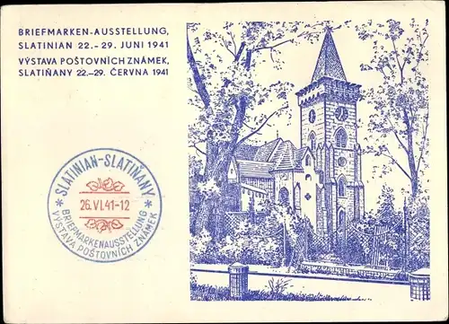 Ak Slatiňany Slatinany Pardubický kraj Region Pardubice, Briefmarkenausstellung, Juni 1941