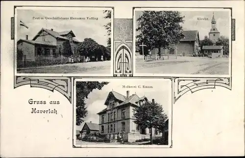 Ak Haverlah in Niedersachsen, Post, Geschäftshaus Hermann Volling, Kirche, Molkerei C. Ramm