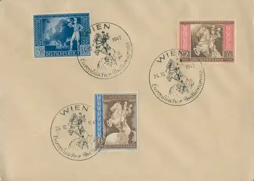 Briefumschlag Wien, Sonderstempel Europäischer Postkongress 1942