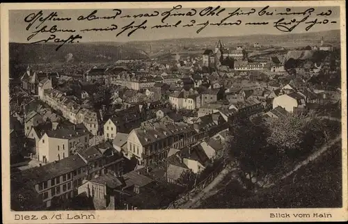 Ak Diez an der Lahn, Blick vom Hain auf den Ort