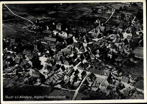 Ak Feucht im Nürnberger Land, Blick auf den Ort, Fliegeraufnahme