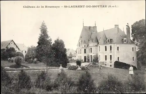 Ak Saint Laurent du Mottay Maine-et-Loire, Chateau de la Houssaye