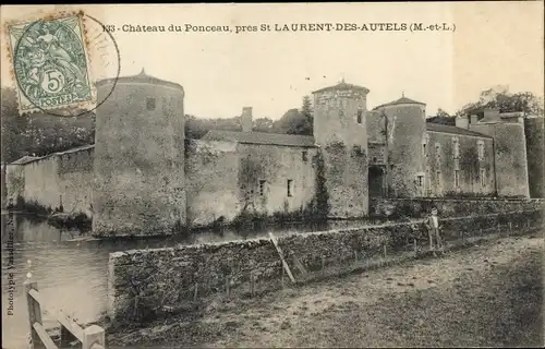 Ak Saint Laurent des Autels Maine et Loire, Chateau du Ponceau