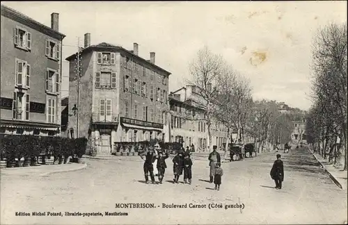 Ak Montbrison Loire, Boulevard Carnot, cote gauche