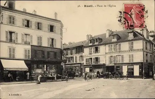 Ak Rueil Hauts-de-Seine, Place de l'Eglise