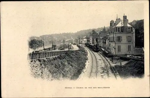 Ak Sèvres Hauts de Seine, Chemin de Fer de Moulineaux