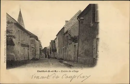 Ak Chalifert Seine et Marne, Entree du village