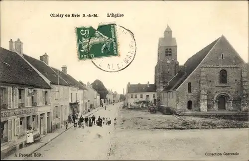 Ak Choisy en Brie Seine-et-Marne, L'Eglise