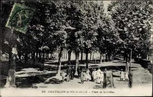 Ak Châtillon en Michaille Ain, Place de la Cretaz