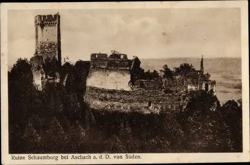 Ak Aschach an der Donau Oberösterreich, Ruine Schaumburg