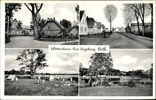 Ak Wittenborn in Schleswig Holstein, Teilansichten, Dorfpartie, See