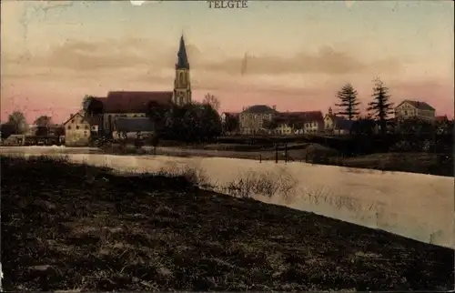 Ak Telgte in Westfalen, Kirche, Uferblick