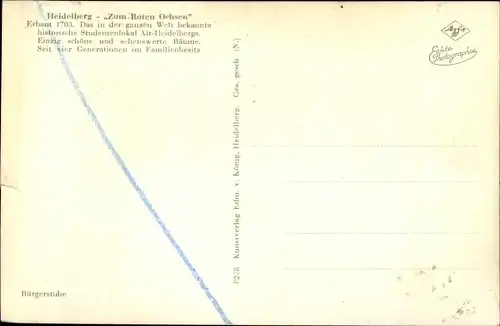 Ak Heidelberg am Neckar, Gasthaus zum roten Ochsen