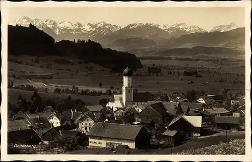 Ak Rettenberg im Allgäu, Teilansicht mit Alpen